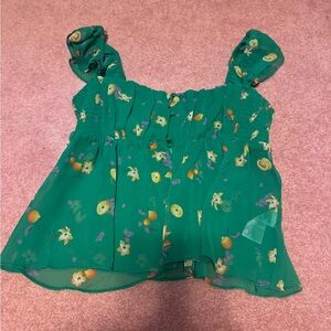 Urban Outfitters Green Floral Camisole